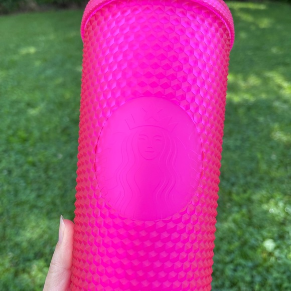 NWT Starbucks Fall 2021 Neon Pink 24oz Studded Cup - Picture 5 of 10